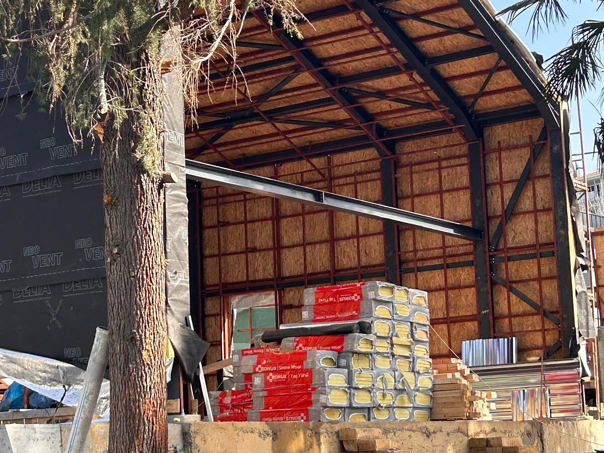 Paribu çelik ev projesi, çelik konstrüksiyon iskelet ve çatı yapısı